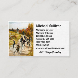 Cartão De Visita Passeio da bicicleta do vintage no país