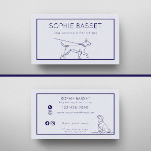 Cartão De Visita Passeio de Cães Moderno, Cuidador de Animais de Es