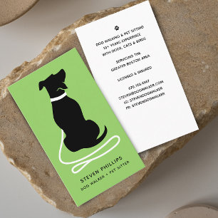 Cartão De Visita Passeio de Cão Silhueta Moderna Cuidado de Cão