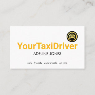 Cartão De Visita Passeio de Táxi Amarelo Minimalista Simples