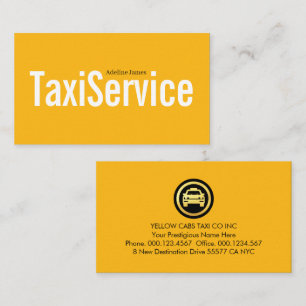 Cartão De Visita Passeio de Táxi Amarelo Minimalista Simples