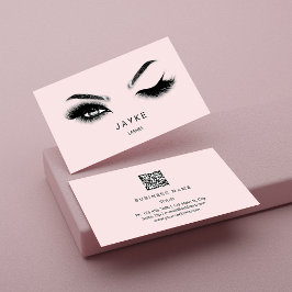 Cartão De Visita Pasta cor-de-rosa do logotipo Micro lâmina Eyelash