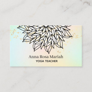 Cartão De Visita *~* Pastéis Esfregam Mandala Glitter Yoga Espiritu