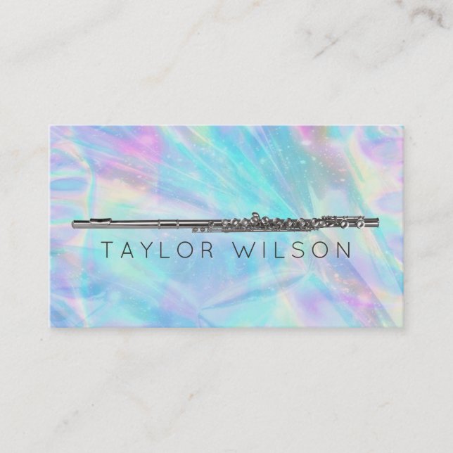 Cartão De Visita pastel colorido flauta (Frente)