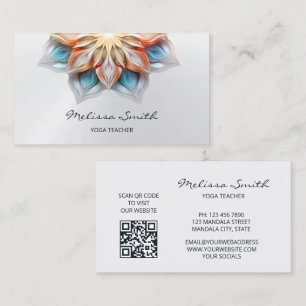 Cartão De Visita Pastel Colors Mandala brilhante