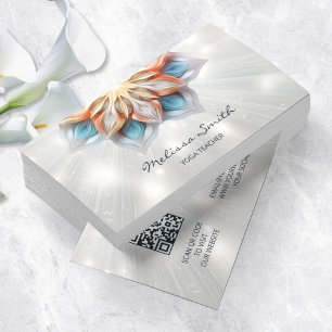 Cartão De Visita Pastel Colors Mandala brilhante