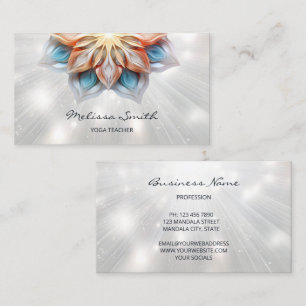 Cartão De Visita Pastel Colors Mandala brilhante