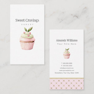 Cartão De Visita Pastel Cupcake Doce Árvores Cadeias
