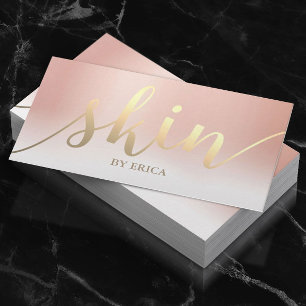 Cartão De Visita Pastel Dourado cor-de-rosa do Esthetician dos