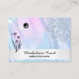 Cartão De Visita *~* Pastel Floral Moon Lacey Mandala Foil 