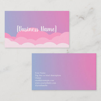 Cartão De Visita Pastel Gradient Business Card with Clouds | Custom