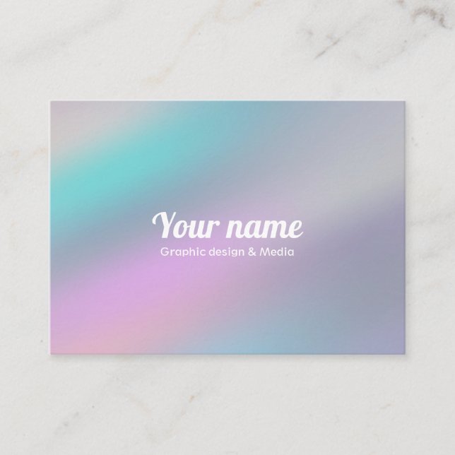 Cartão De Visita Pastel holográfico moderno do arco-íris do estilo (Frente)