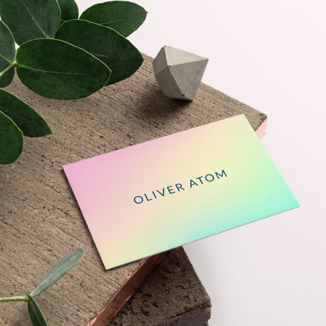 Cartão De Visita Pastel Holographic Modern Estheticista (Pastel Holographic Modern Esthetician Business Card)