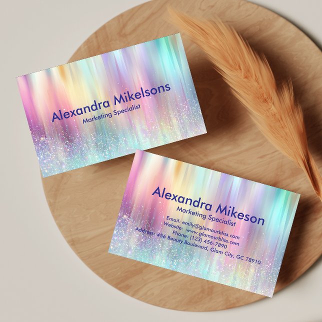 Cartão De Visita Pastel Holographic Professional Branding (Criador carregado)