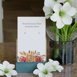 Cartão De Visita Pastel Orange Autumn Flower Jewelry Earring