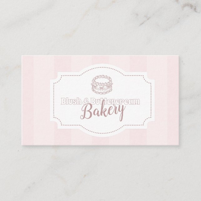 Cartão De Visita Pastel Pink Cake Bakery Personalizado (Frente)