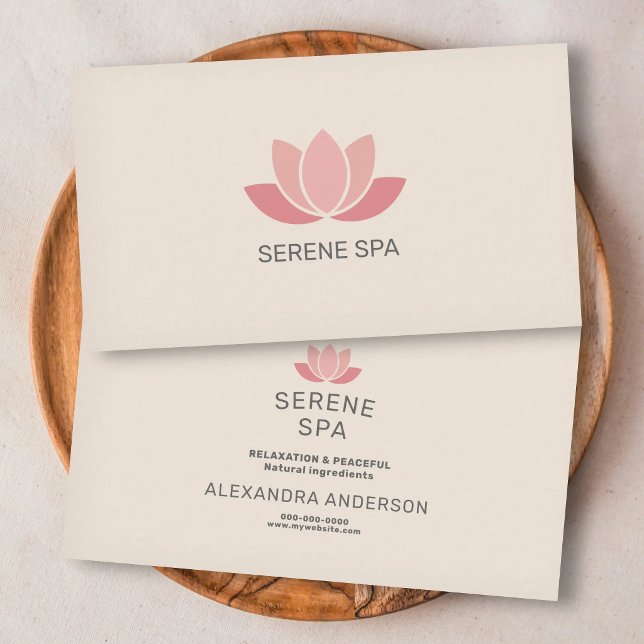 Cartão De Visita Pastel Pink Lotus Flower - Spa Salon (Pastel Pink Lotus Flower - Spa Salon Business Card)