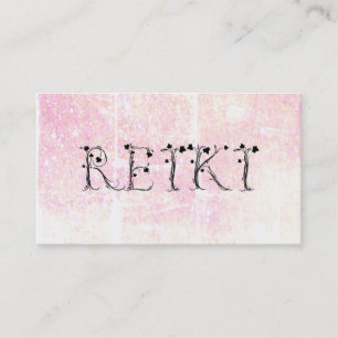 Cartão De Visita *~* Pastel REIKI Ivy Typografia Grunge Glitter