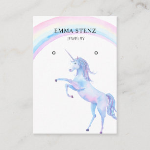 Cartão De Visita Pastel Unicorn Rainbow ・ Placa de exibição de