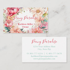 Cartão De Visita Pastel Watercolor Flowers Compro Floral