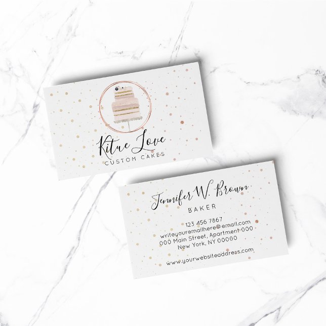 Cartão De Visita Pastelaria de padaria de bolos (Cake Maker Bakery Pastry Patisserie Business Card)