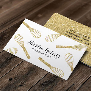 Cartão De Visita Pastelaria Dourada Moderna de Produtos de pastelar