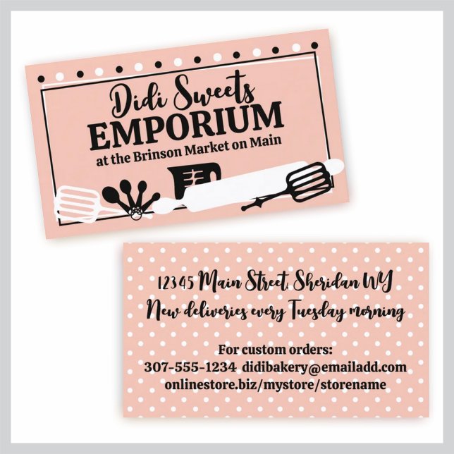 Cartão De Visita pastelaria pastelaria cozinheiros biscoitos (Criador carregado)