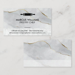 Cartão De Visita Pastelaria   Pino Rolante   Marble