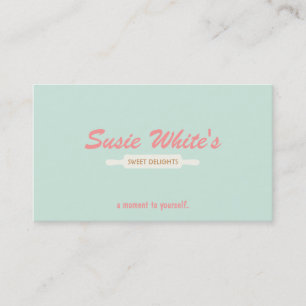 Cartão De Visita Pastelaria Rolling Pin Cute Retro Bakers N.o 3