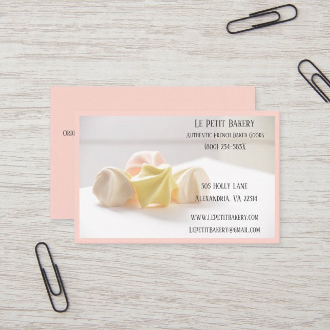 Cartão De Visita Pastelaria rosa-rosada, padaria, pastelaria, Compr (Frente/Verso In Situ)