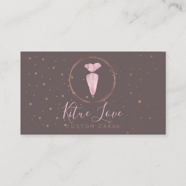Cartão De Visita Pastery Pastery Patisserie Cake Maker elegante (Frente)