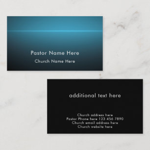 Cartão De Visita Pastor da Igreja Cristã com Texto Personalizado Az