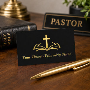 Cartão De Visita Pastor da Igreja do Logotipo da Cruz da Bíblia Abe