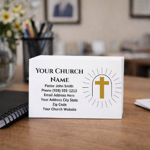 Cartão De Visita Pastor da Igreja Gold Cross Logo