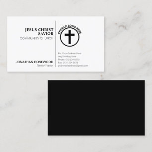Cartão De Visita Pastores de Igreja Minimalistas e Números Religios