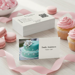 Cartão De Visita Pastry Chef Bakery Photo QR Code 