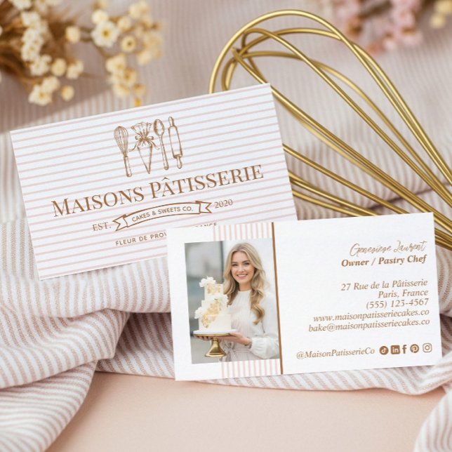 Cartão De Visita Pastry Chef Baking & Cooking Utensils Bakery Baker (Pastry Chef Baking & Cooking Utensils Bakery Baker Business Card)