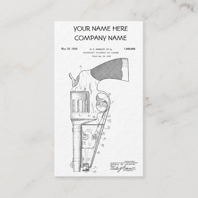 Cartão De Visita Patente do acessório das armas de fogo - cerca de (Frente)