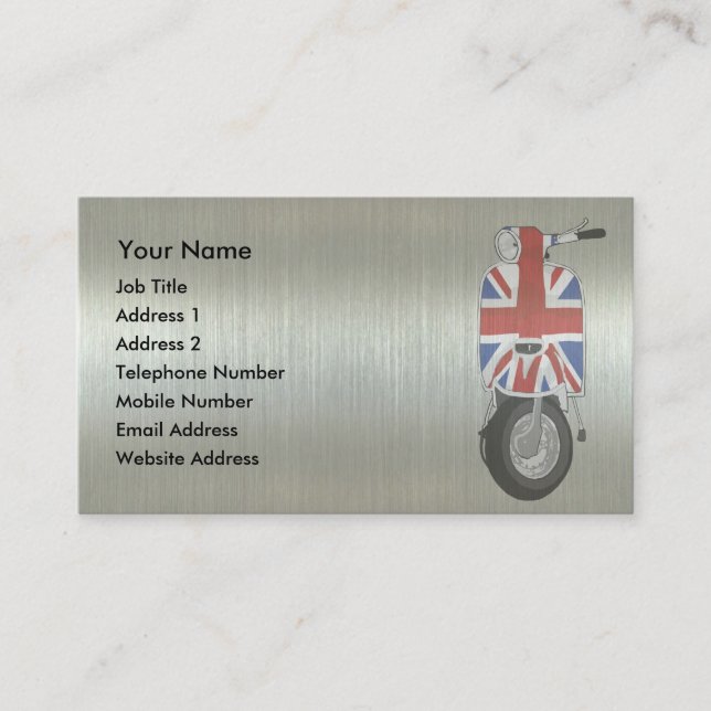 Cartão De Visita Patinete metálico do efeito UJ (Frente)