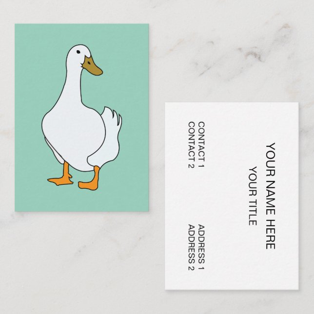Cartão De Visita Pato Ave Pato Branco  (Frente/Verso)