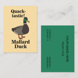 Cartão De Visita Pato-Marinho Quack-Tástico Pato