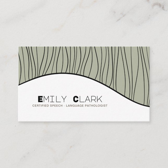 Cartão De Visita Patologista linguista moderno do terapeuta da fala (Frente)