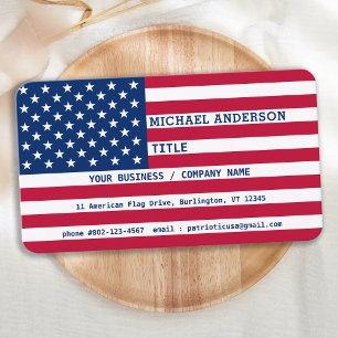 Cartão De Visita Patriótico Personalizado por Bandeira Americana M