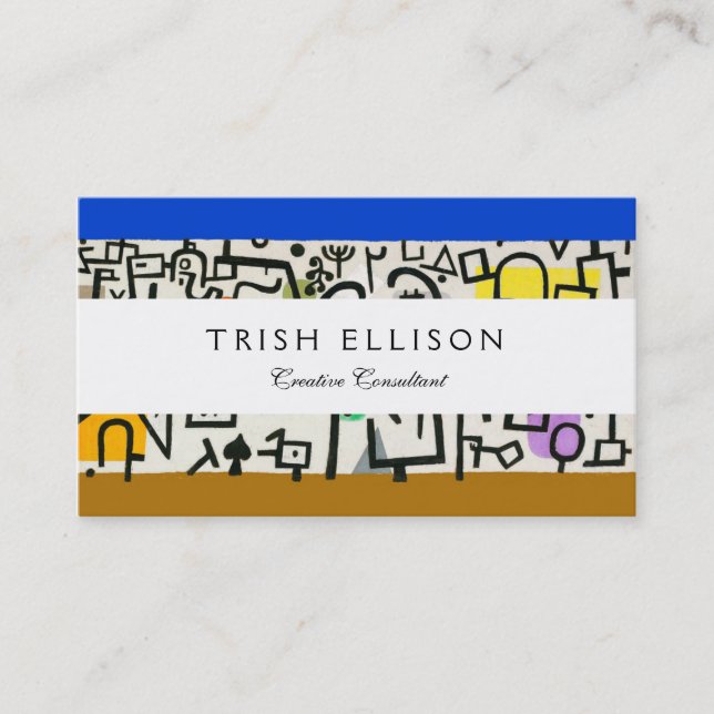 Cartão De Visita Paul Klee Rich Port Harbor Abstrato (Frente)