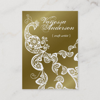Cartão De Visita Pavão floral elegante chique de Boho Paisley do