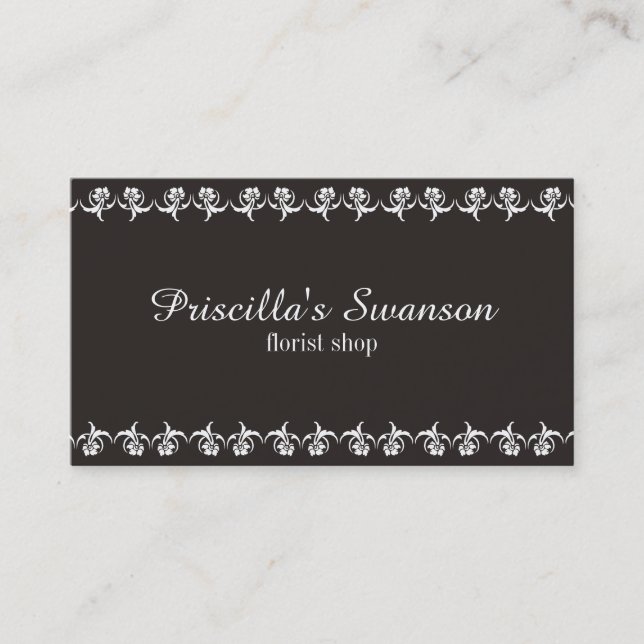 Cartão De Visita Pavimento branco Padrões castanhos (Frente)