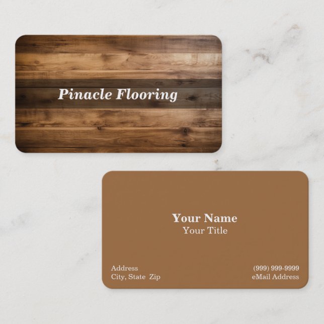 Cartão De Visita Pavimento de Madeira (Frente/Verso)