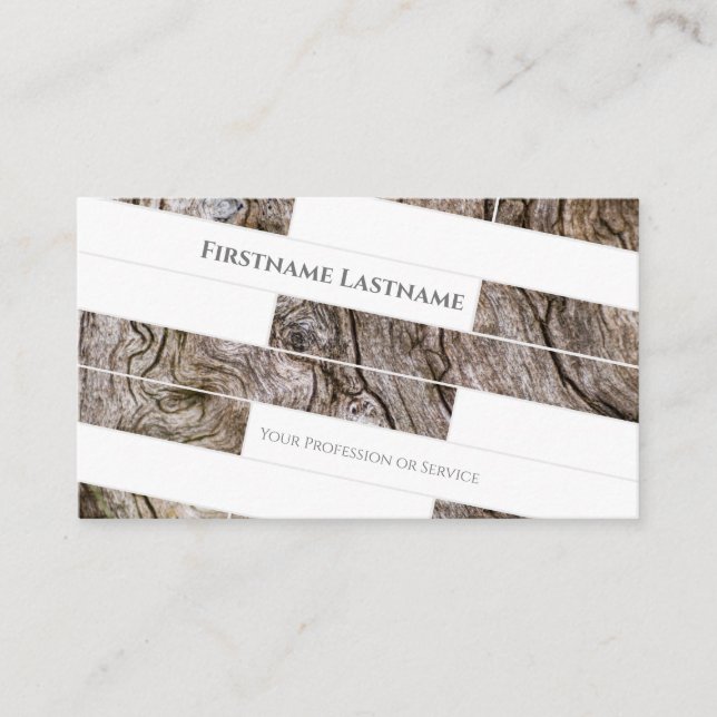 Cartão De Visita Pavimentos mínimos elegantes de madeira branca (Frente)