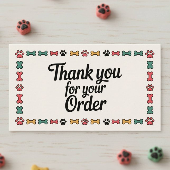 Cartão De Visita Paw Print Small Business Thank You Business Card (Criador carregado)