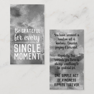 Cartão De Visita Pay it Forward Random Kindness Gratitude Silver